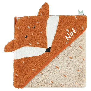 Cape de bain mr fox renard personnalisé Trixie cadeau naissance bébé