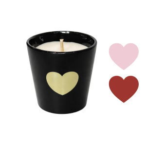 Bougie tasse - Noire avec Cœur – Création Artisanale Personnalisée