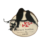 Rondin de bois amoureux couple