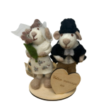 Socle coeur gravé avec couple de souris Gry and Sif