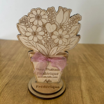 Socle bouquet gravé personnalisé